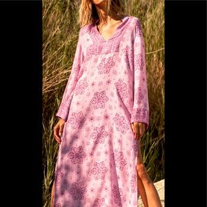 Zara Pink Sheer Print Midi Dress Bohemian 7521/059